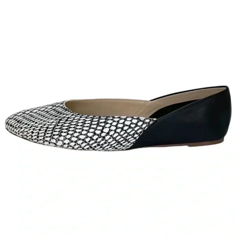 Botkier Britt Womens Flats 5.5M Leather Snake Print Slip On